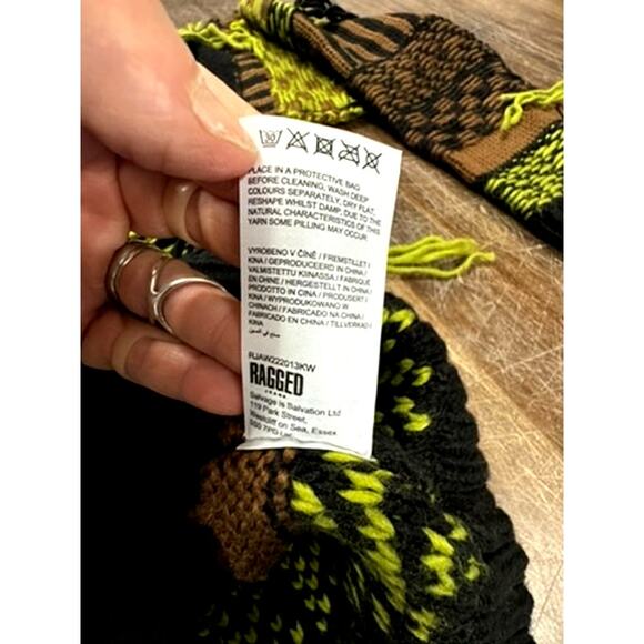 "Ragged Jeans"Sweater, Hanging Strings, Grundge, Hip Hop, Colorful, Beetlejuice - Picture 7 of 9